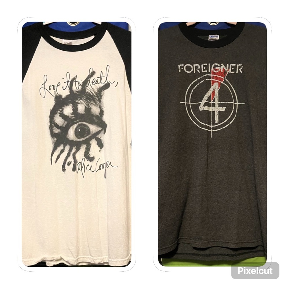 2 Band Concert T-Shirts! Alice Cooper and Foreigner Size XL
